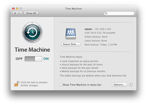 time machine backup